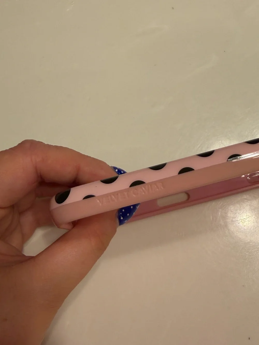 Velvet Caviar Pink and black polka dot case for IPhone 16 Plus